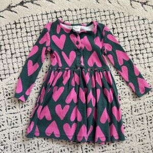 Hanna Andersson 3T heart pattern long-sleeve dress